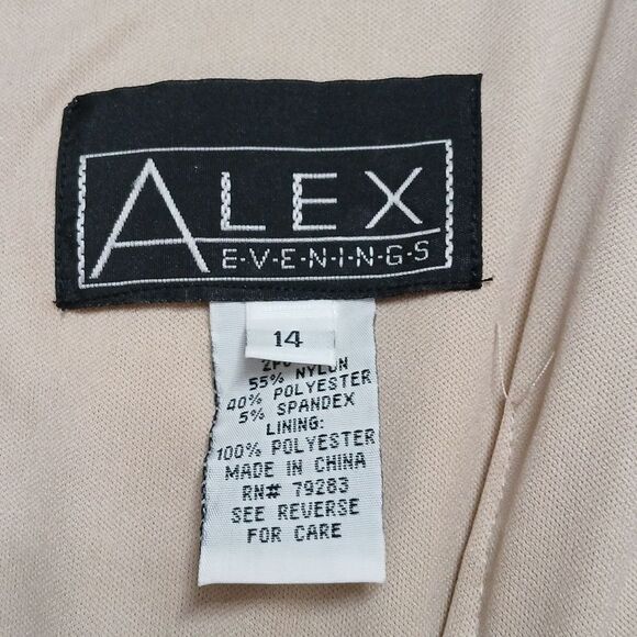 Alex Evening taupe 2pc dress jacket set Sz 14 Wedding Mother of the Bride - Picture 10 of 10